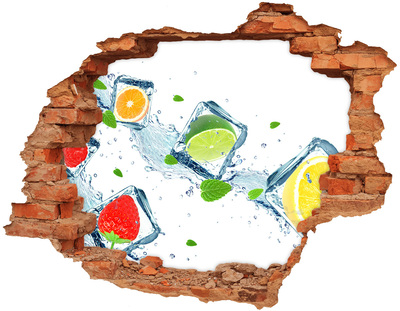 3d lyuk fal dekoráció Egy frissítő koktél nyári környezetben