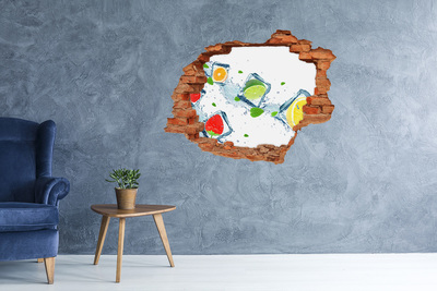 3d lyuk fal dekoráció Egy frissítő koktél nyári környezetben