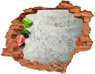 3d lyuk fal dekoráció Egy romos fal kilátással az égre