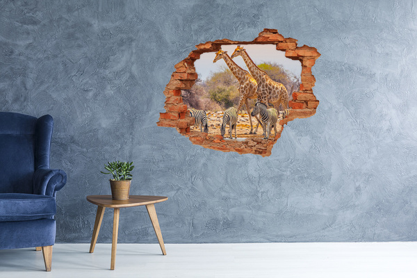 3d lyuk fal dekoráció Szafari Afrikában