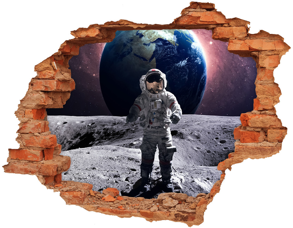 3d lyuk fal dekoráció Űrhajós