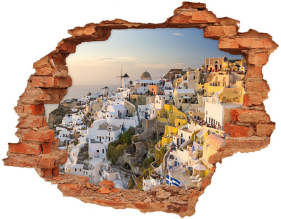 3d lyuk fal dekoráció Santorini, Görögország