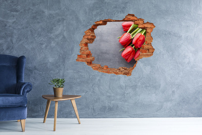 3d lyuk fal dekoráció Virágok betonban