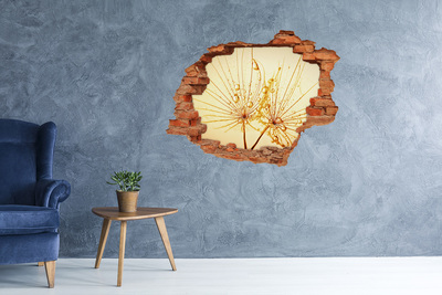 3d lyuk fal dekoráció Arany virágok betonban