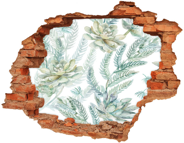 3d lyuk fal dekoráció Egy zöld oázis betonban