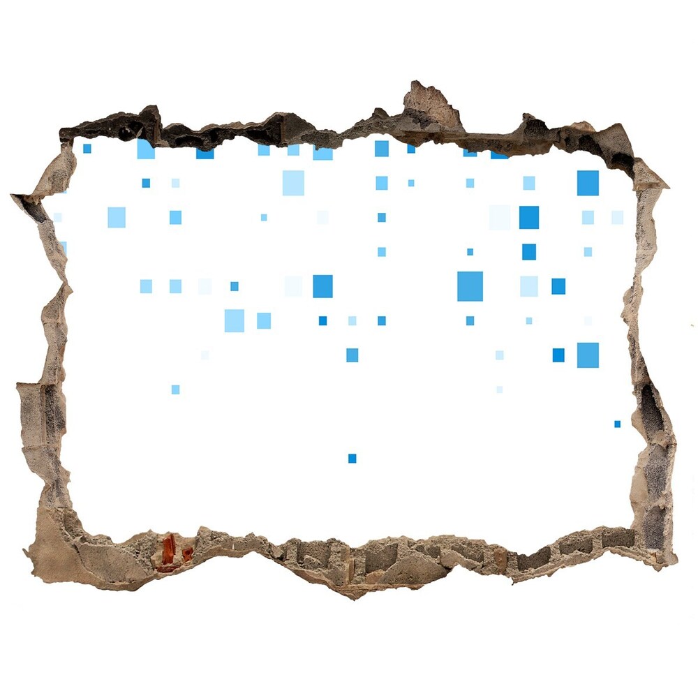 Fali matrica lyuk a falban Kék négyzetek