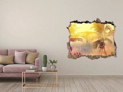 Fali matrica lyuk a falban Trópusi oázis a fal mögött