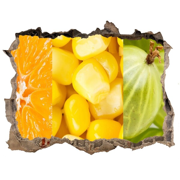 Fali matrica lyuk a falban Gyümölcsfalfestmény egy lyukban a falon