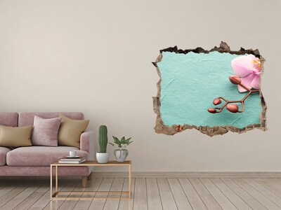 Fali matrica lyuk a falban Orchidea virág egy sérült falban