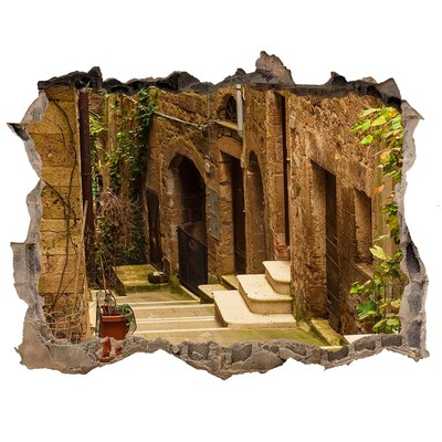 Fali matrica lyuk a falban Egy bájos utca a városban