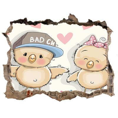 Fali matrica lyuk a falban Aranyos madarak gördeszkán