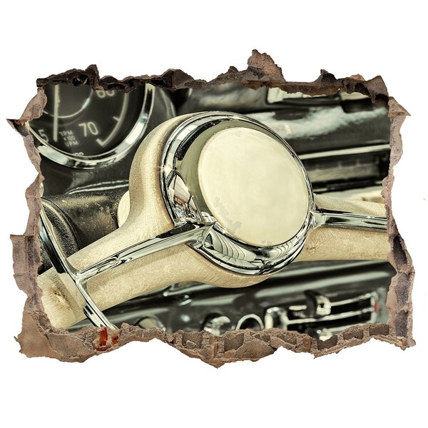 Fali matrica lyuk a falban Egy klasszikus autó stílusos vezetőfülkéje