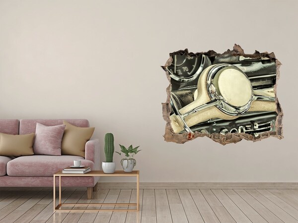 Fali matrica lyuk a falban Egy klasszikus autó stílusos vezetőfülkéje