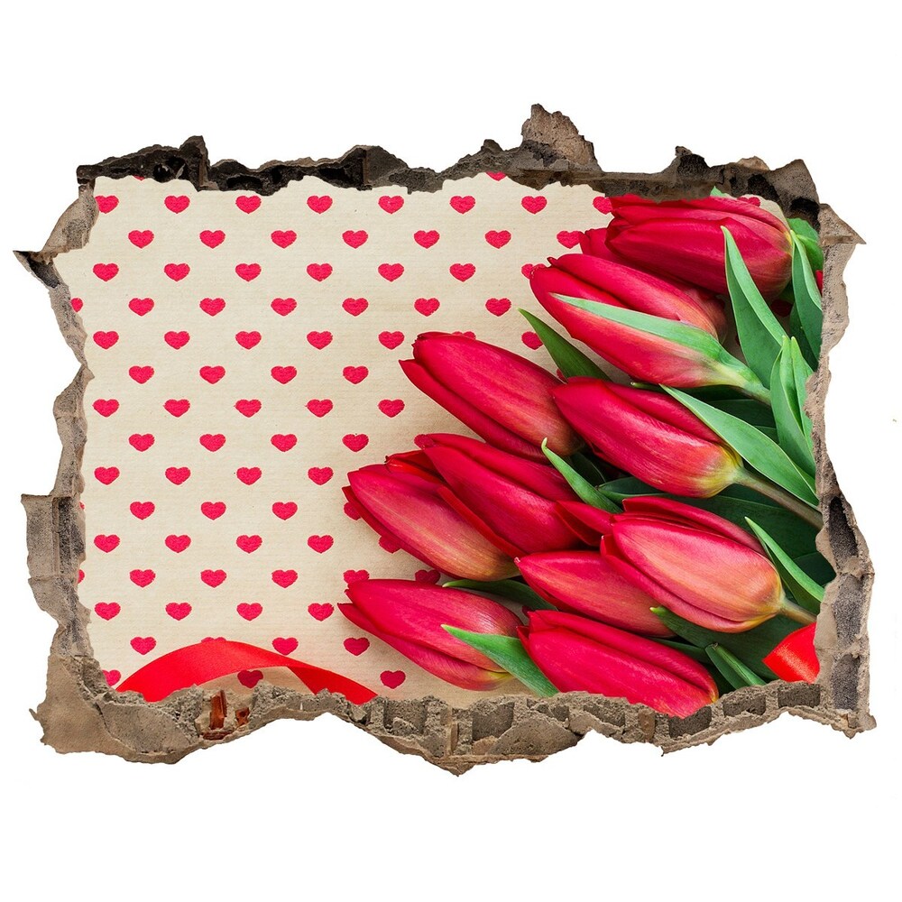 Fali matrica lyuk a falban Tulipánok szívek