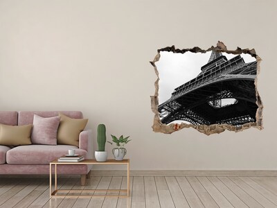 Fali matrica lyuk a falban Az Eiffel-torony monokróm környezetben