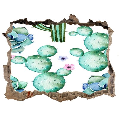 Fali matrica lyuk a falban Kaktuszok egy lyukban a falban