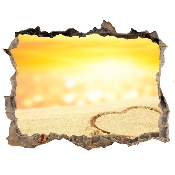 Fali matrica lyuk a falban Aranypart szívvel