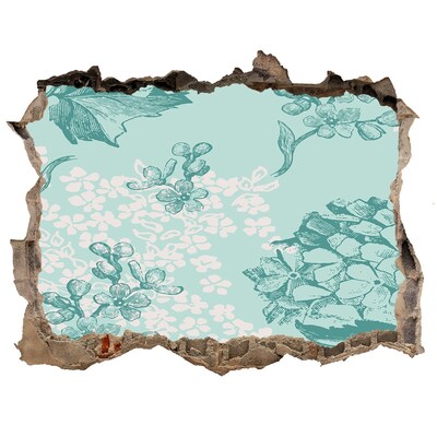 Fali matrica lyuk a falban Lyuk a falon virágos falfestmény