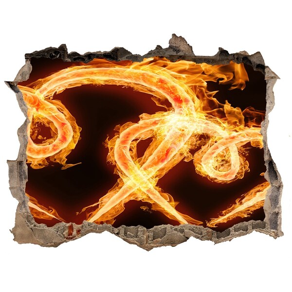 Fali matrica lyuk a falban Égő kígyók a tűzben