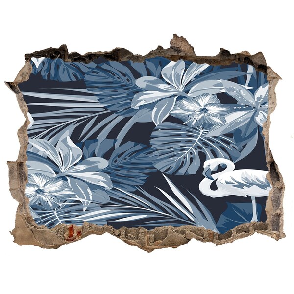 Fali matrica lyuk a falban Trópusi paradicsom flamingókkal