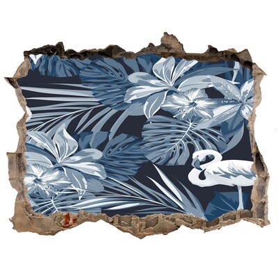 Fali matrica lyuk a falban Trópusi paradicsom flamingókkal