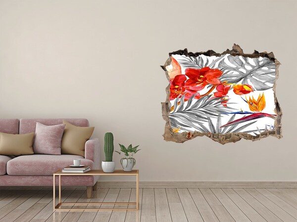 Fali matrica lyuk a falban Trópusi paradicsom a fal mögött