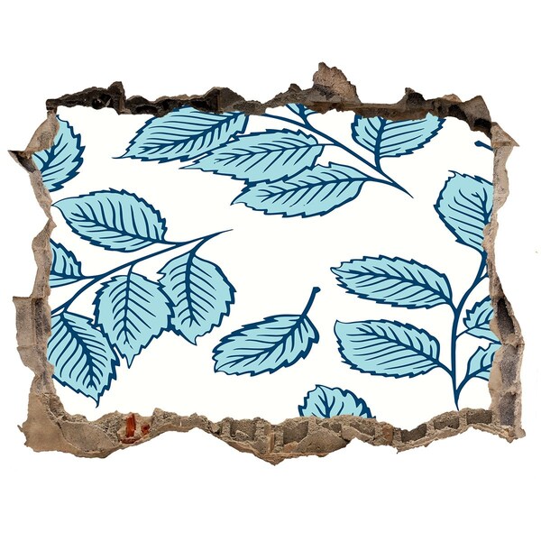 Fali matrica lyuk a falban Zöld levelek a falon a háttérben