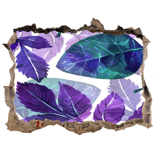 Fali matrica lyuk a falban Zöld levelek egy lyukban a falban