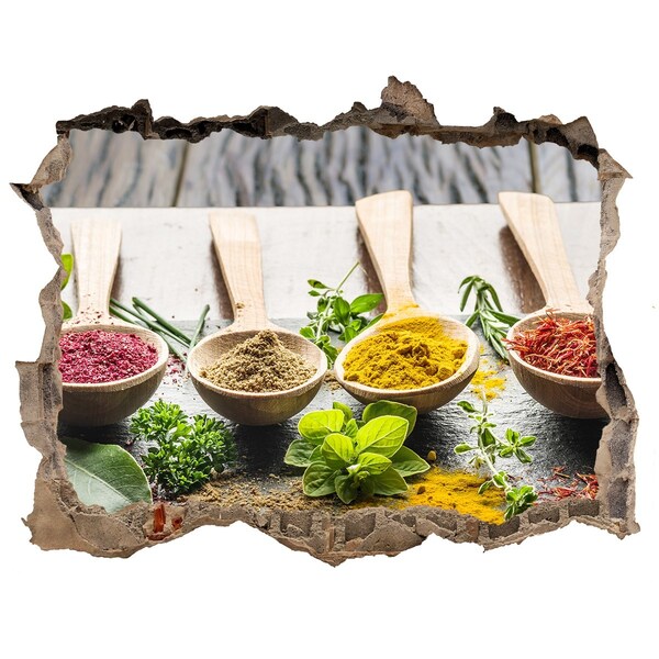 Fali matrica lyuk a falban Konyhai fűszerek fakanálban