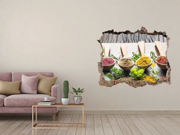 Fali matrica lyuk a falban Konyhai fűszerek fakanálban