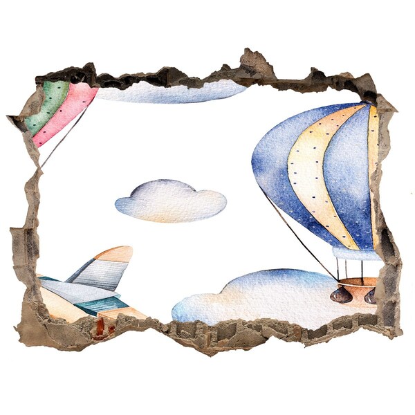 Fali matrica lyuk a falban Léggömb repülés a felhők felett