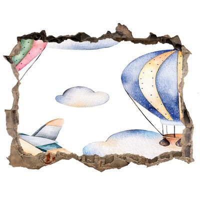 Fali matrica lyuk a falban Léggömb repülés a felhők felett