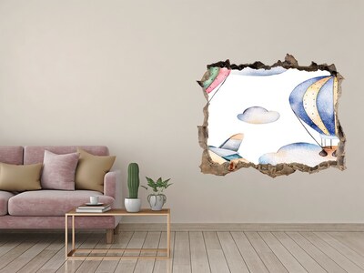 Fali matrica lyuk a falban Léggömb repülés a felhők felett