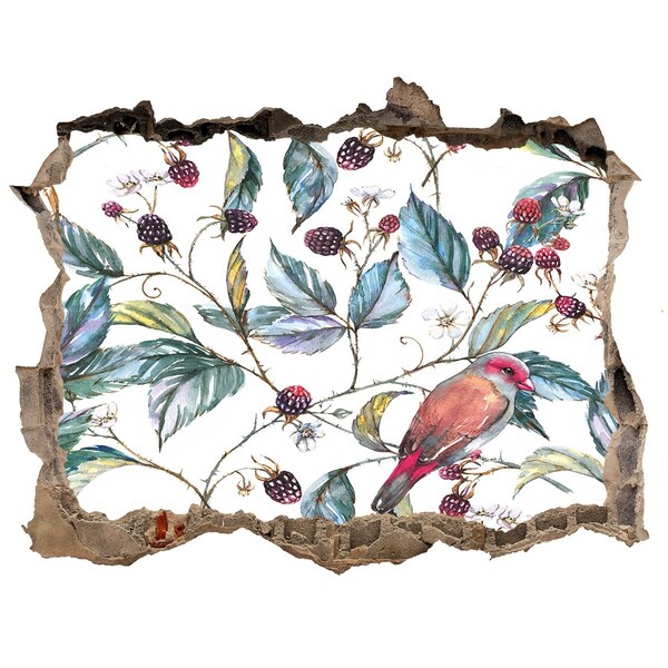 Fali matrica lyuk a falban Egy madár a szeder között