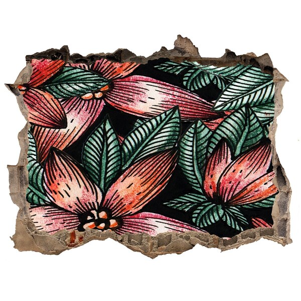 Fali matrica lyuk a falban Virágminta egy sérült falon