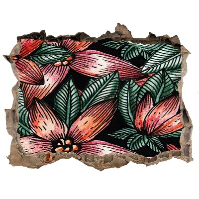 Fali matrica lyuk a falban Virágminta egy sérült falon