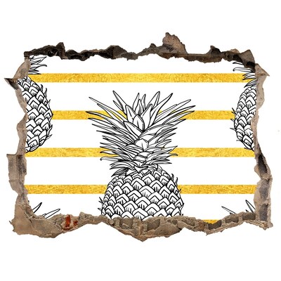 Fali matrica lyuk a falban Ananász arany csíkos háttéren