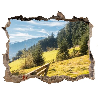 Fali matrica lyuk a falban Kilátás a hegyi völgyre