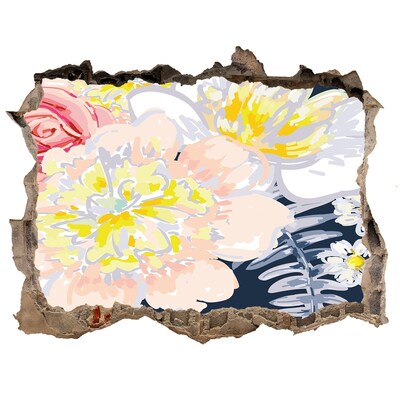 Lyuk 3d fali matrica Virágoskert a fal mögött