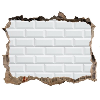 Lyuk 3d fali matrica Sérült fal fehér csempével
