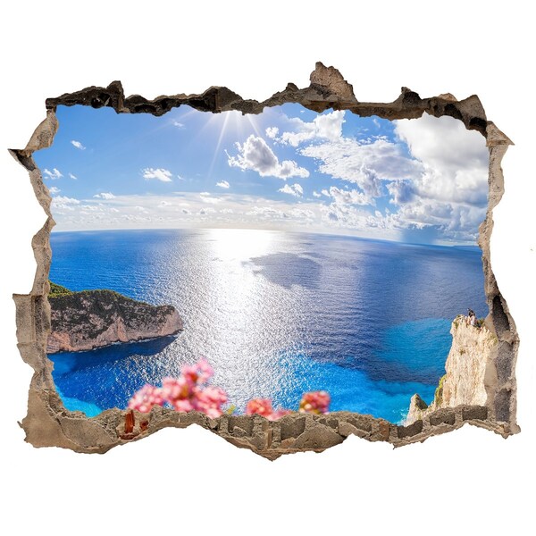 Lyuk 3d fali matrica Kilátás a tenger feletti szikláról