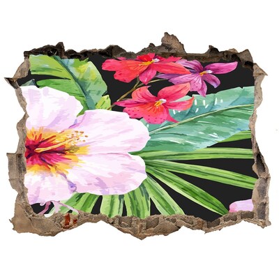 Lyuk 3d fali matrica Hawaii virágok