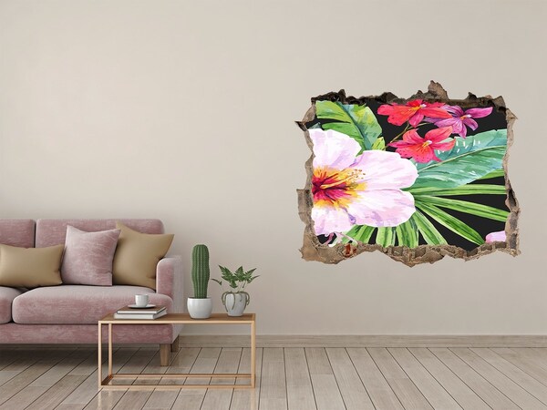 Lyuk 3d fali matrica Hawaii virágok