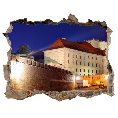 Lyuk 3d fali matrica A vár az éjszakai tájban