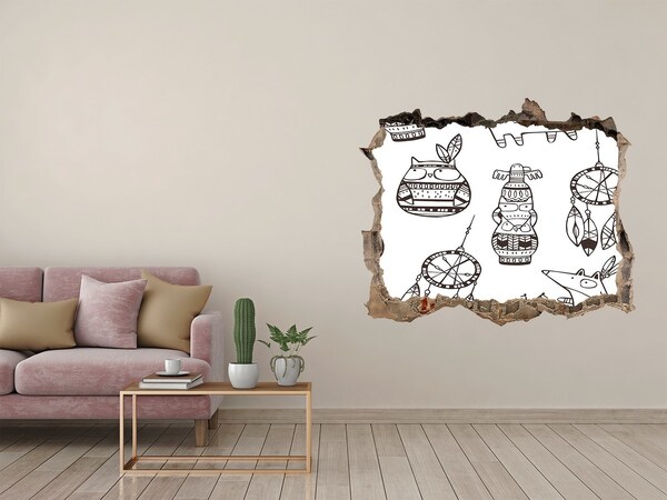 Lyuk 3d fali matrica Etnikai minták a falon háttér