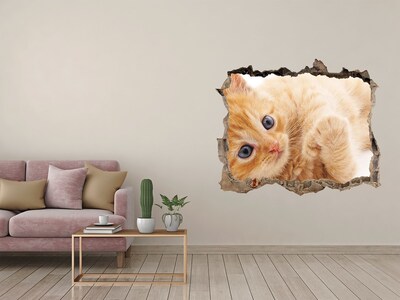 Lyuk 3d fali matrica Macska egy lyukban a falban