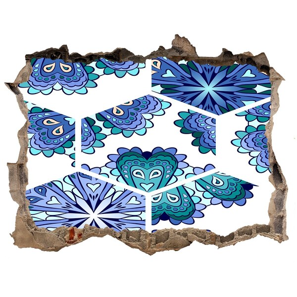 Lyuk 3d fali matrica Színes minta a falon