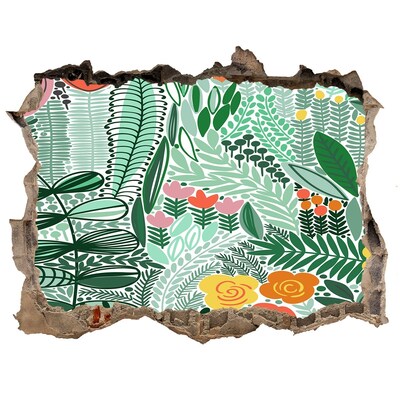 Lyuk 3d fali matrica Lyuk a falban virágoskert