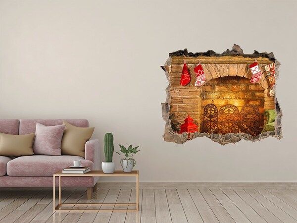 Lyuk 3d fali matrica Karácsonyi hangulatú kandalló