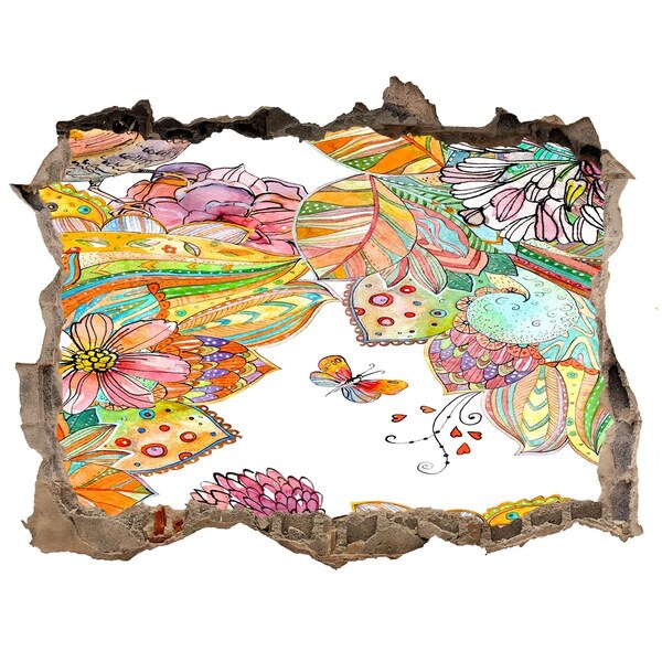 Lyuk 3d fali matrica Virágparadicsom a falak mögött